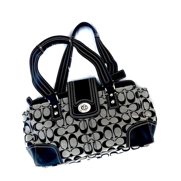 Coach Handbags - Coach Shoulder Bag Handbag Purse Black Gray